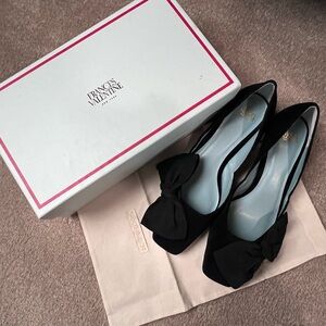 Frances Valentine McCall Grace Bow Black Heels